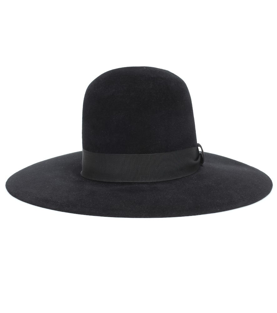 Dolce Gabbana Wide Brim Hat In Black Modesens