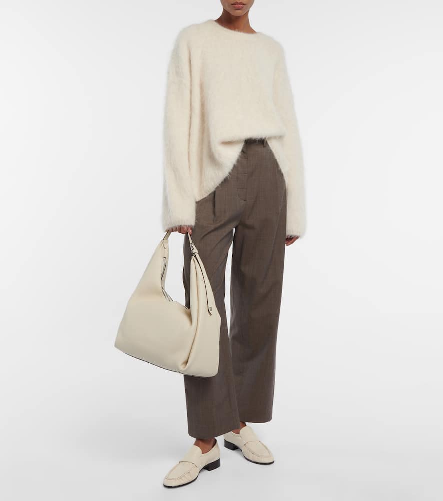 Shop Totême Leather Tote Bag In White