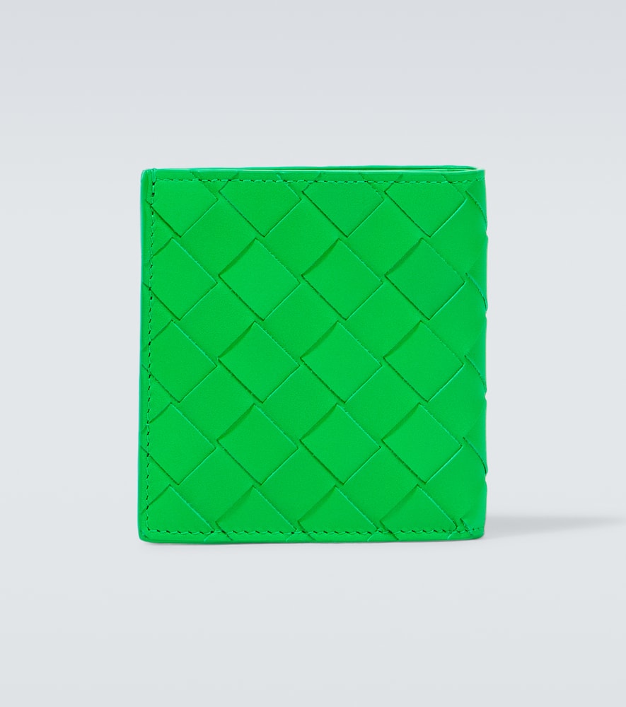 Bottega Veneta Intrecciato Leather Wallet In Parakeet-silver