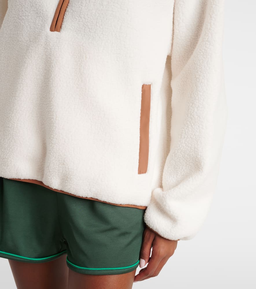 The Upside Harlow High-neck Fleece Sweater In Bone