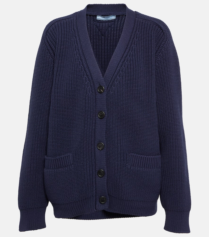 Prada Oversized cotton-blend knit cardigan