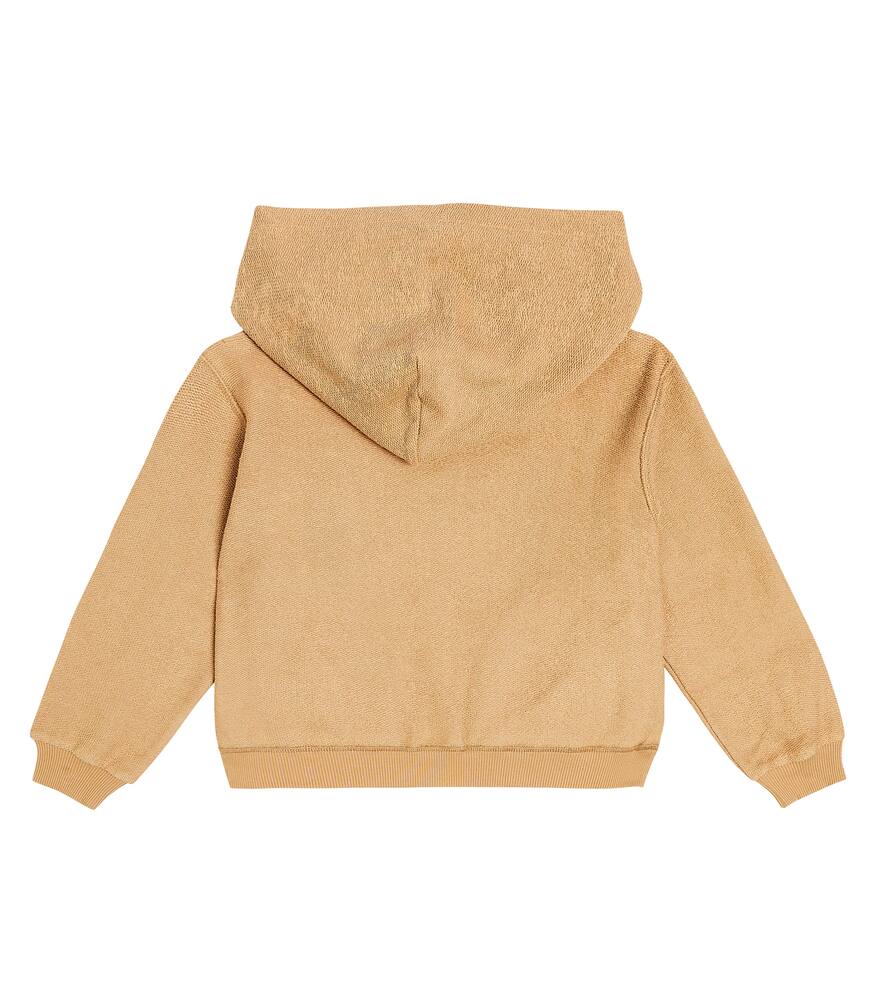 Dolce & Gabbana Logo Cotton Jersey Hoodie In Brown
