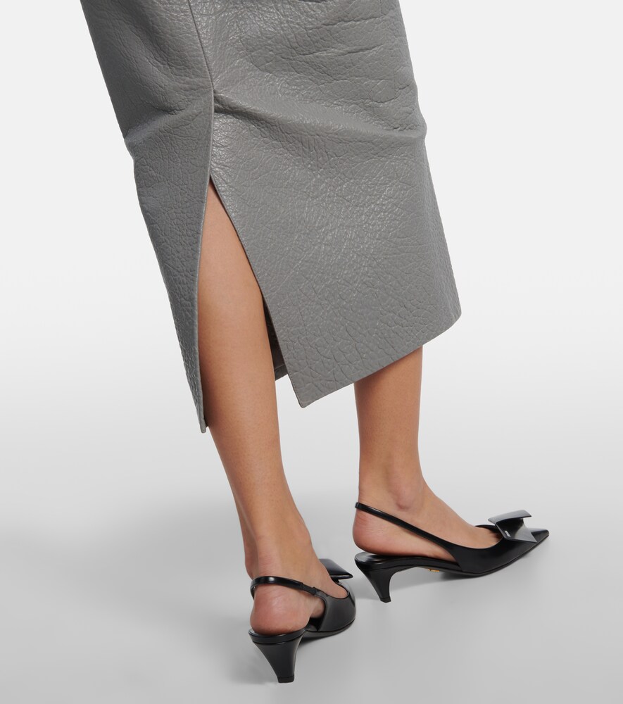  Prada Prada High-rise-bleistiftrock Aus Leder 