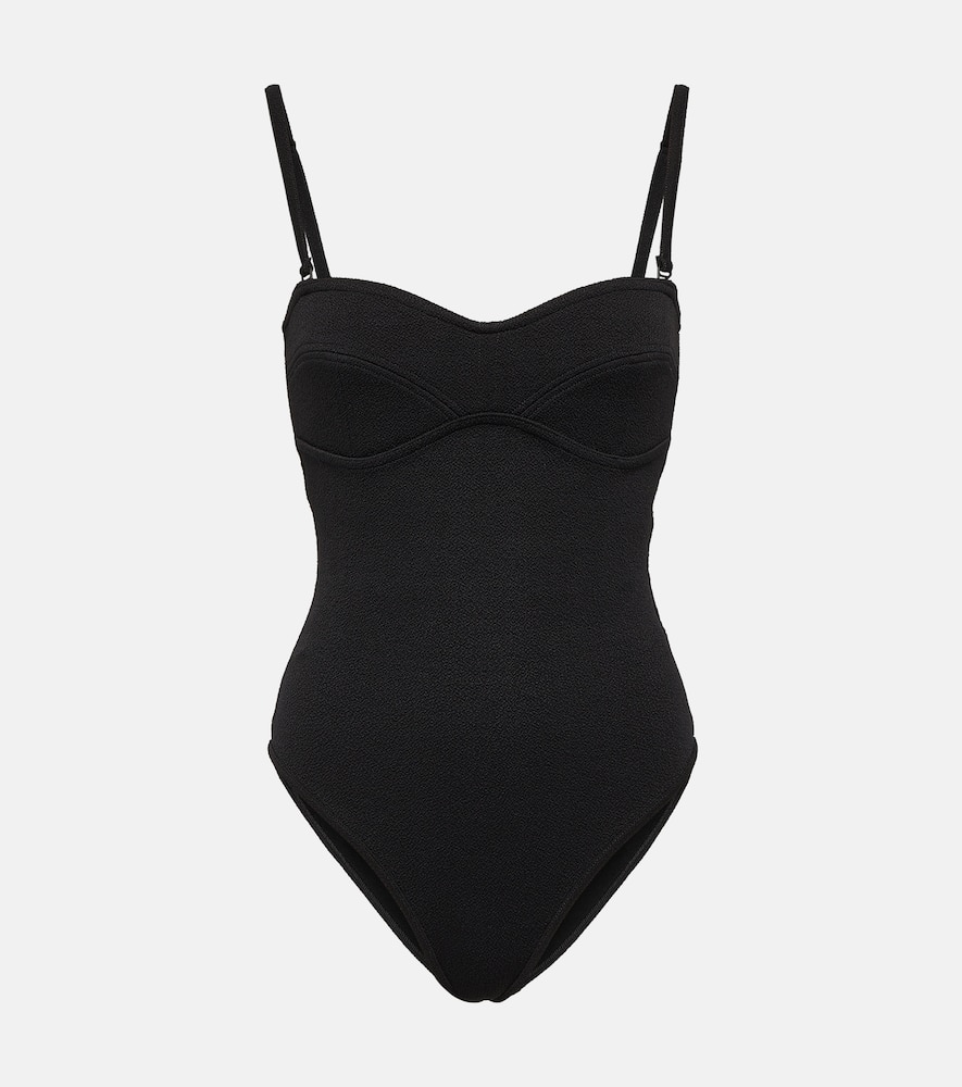 Bottega Veneta Bandeau Swimsuit In Black