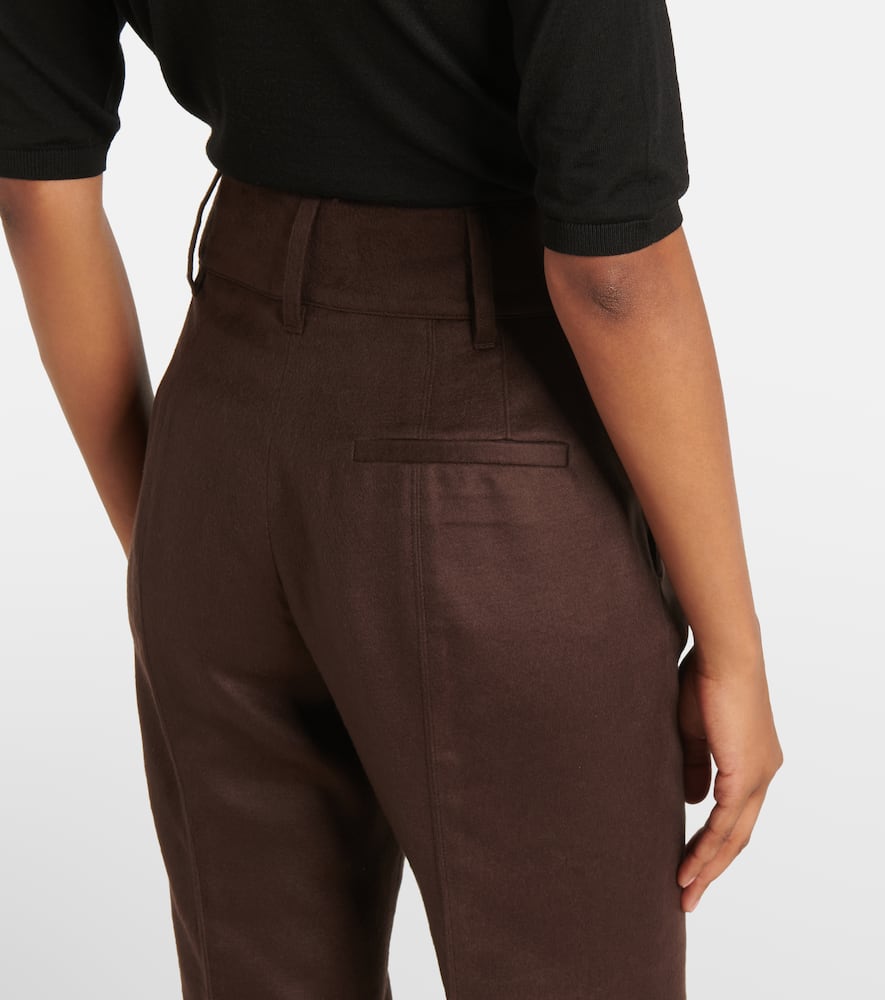 Shop Gabriela Hearst Rhein High-rise Silk Flared Pants In Brown