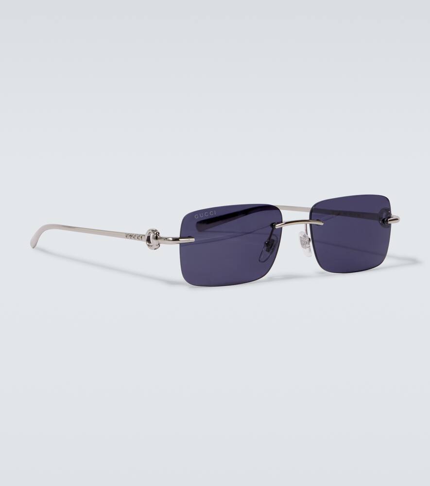 Gucci Horsebit Rectangular Sunglasses In Silver