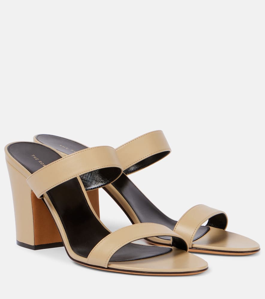 The Row Awar Leather Sandals In Grey