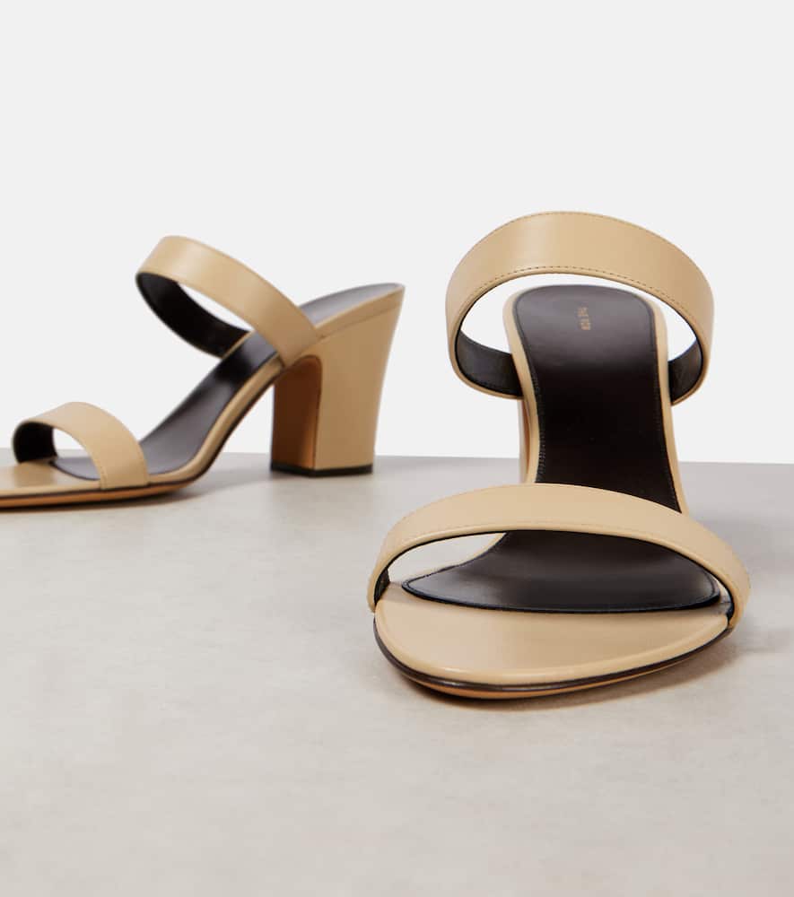 The Row Awar Leather Sandals In Grey
