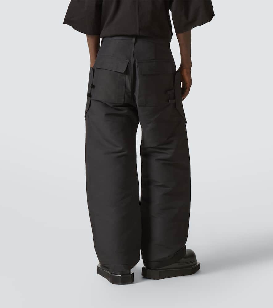 Rick Owens Stefan Wide-leg Brushed Cotton-twill Cargo Trousers In Schwarz