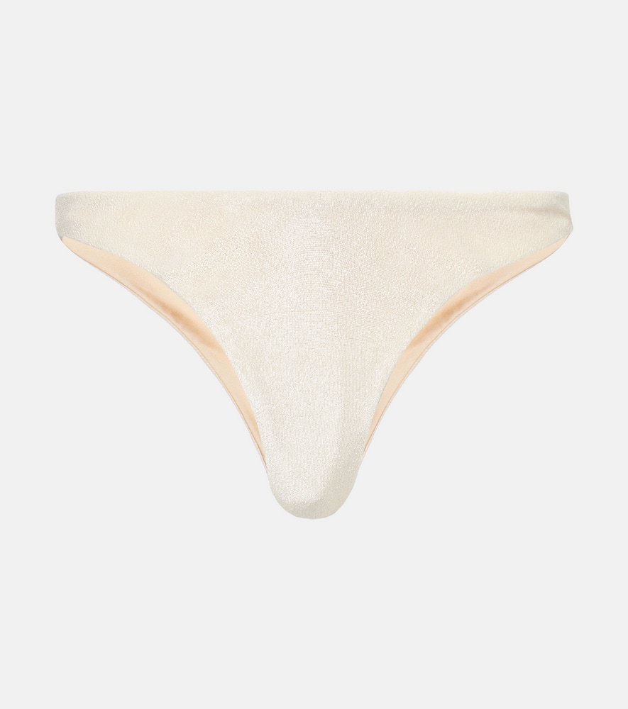 Jade Swim Vera Terry Bikini Bottoms In Beige