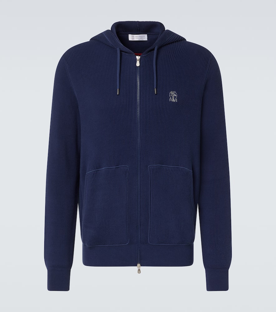 Zip-up cotton hoodie