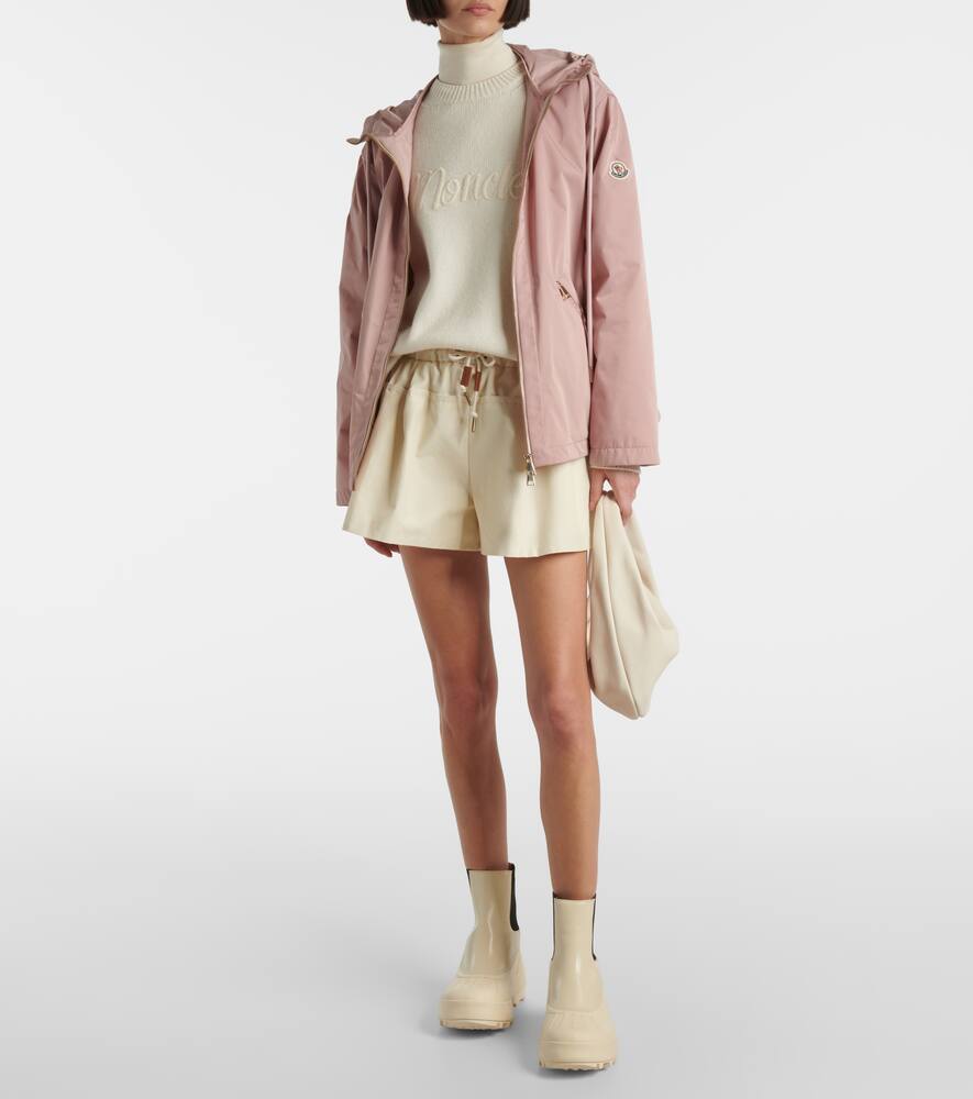 Moncler Cassiopea Hooded Tech Jacket In Pink