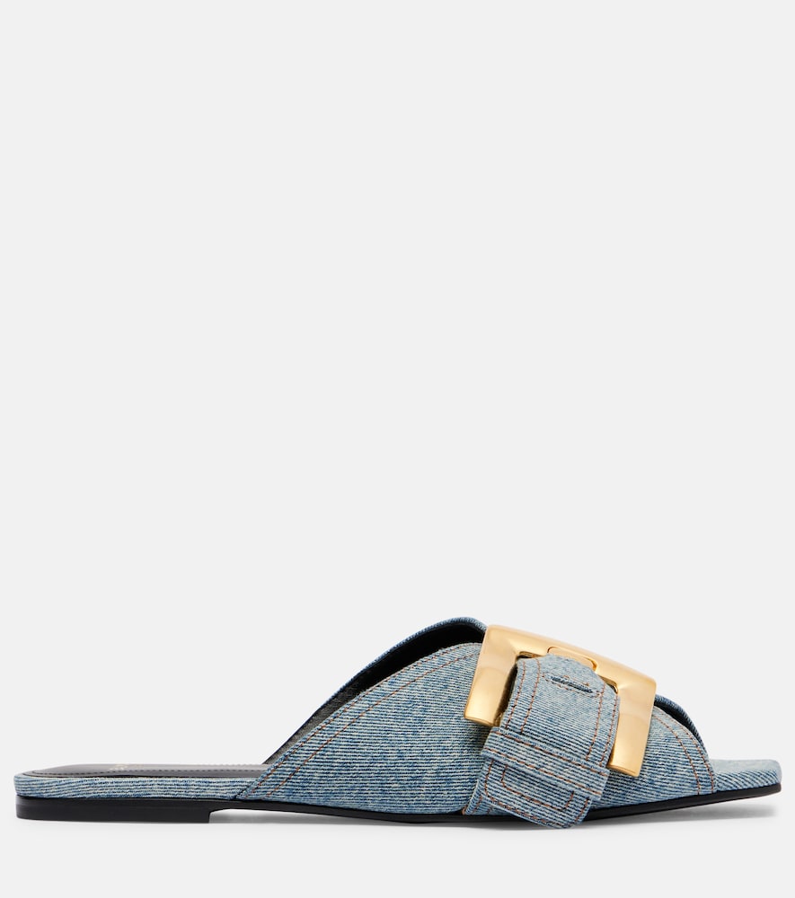  Balmain Balmain Pantoletten Anthem Aus Denim 