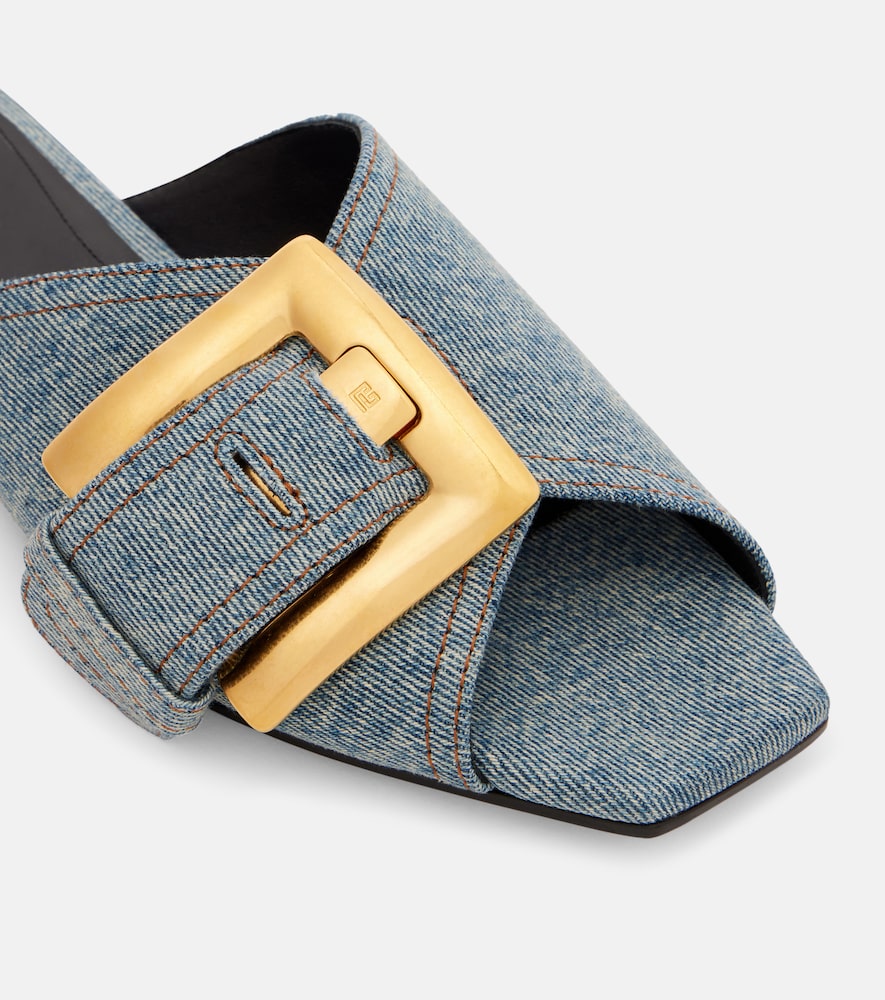  Balmain Balmain Pantoletten Anthem Aus Denim 