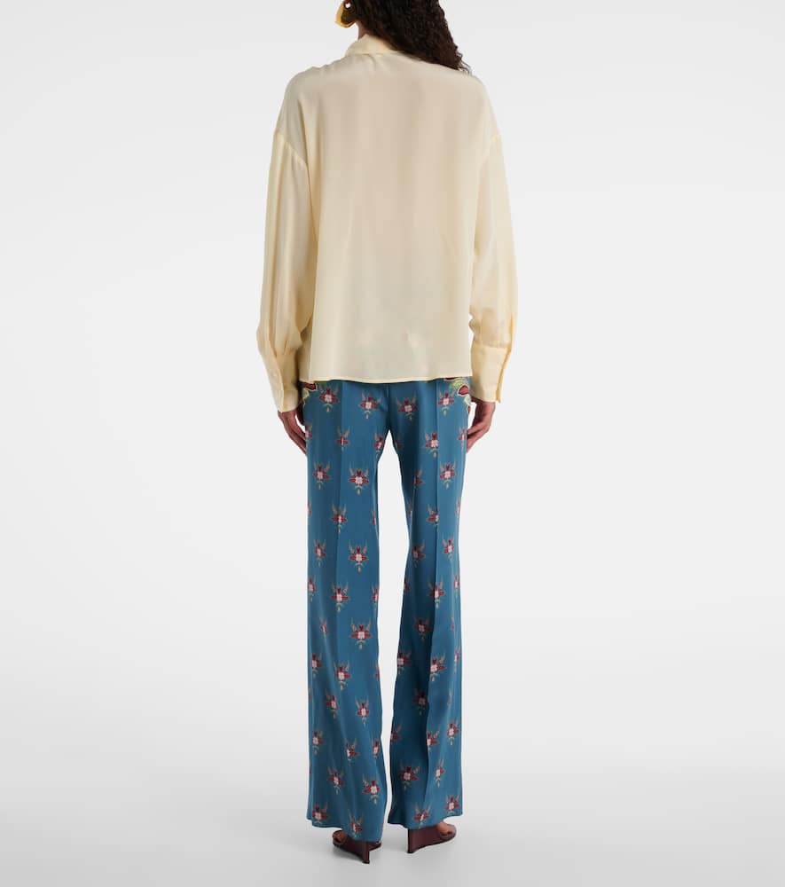 Etro Silk Blouse With Placed Print In White