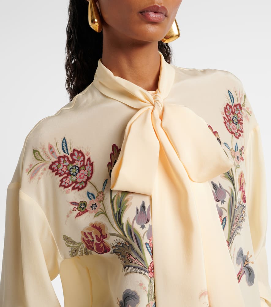 Etro Silk Blouse With Placed Print In White