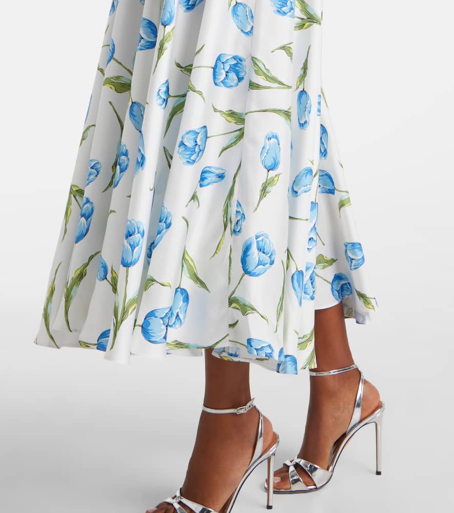 Rodarte Short Sleeve Silk Twill Dress White In White