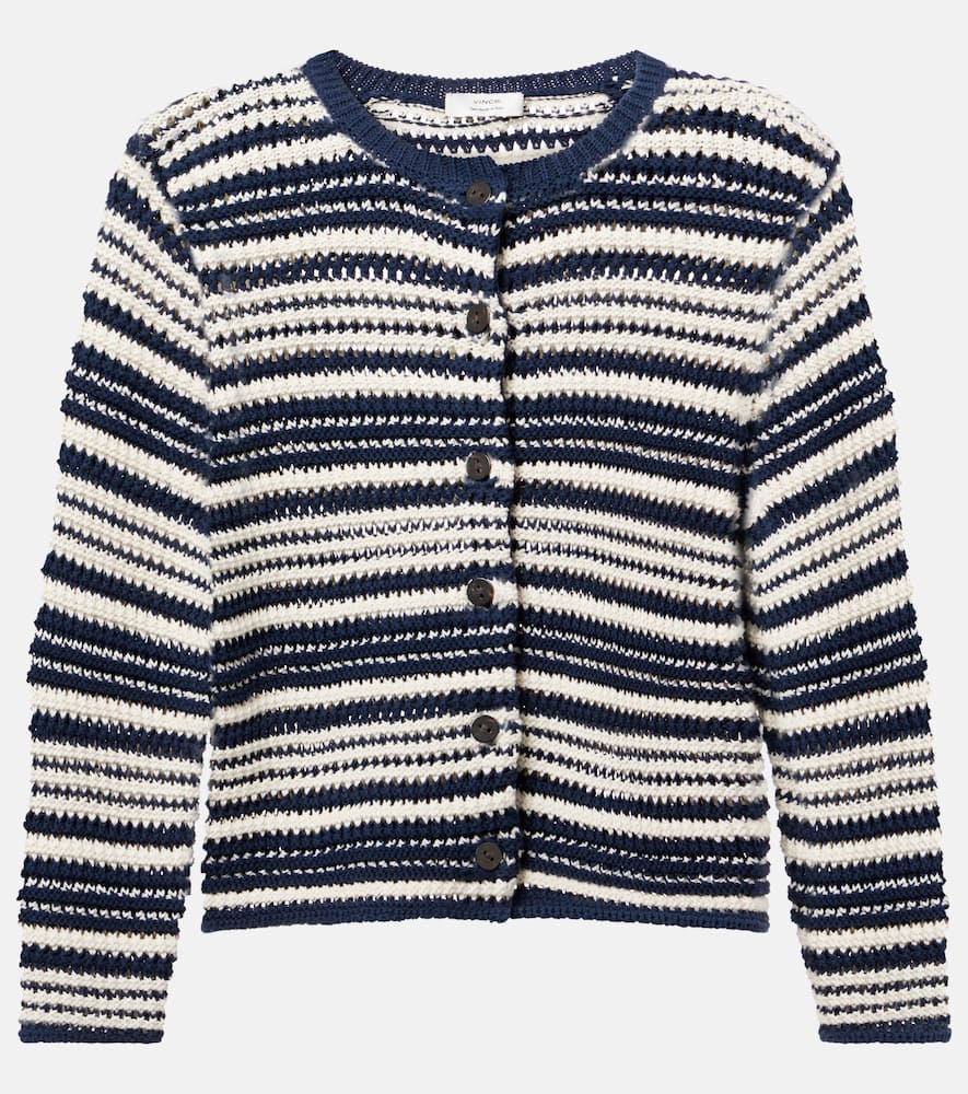 Vince Striped Textured Cardigan