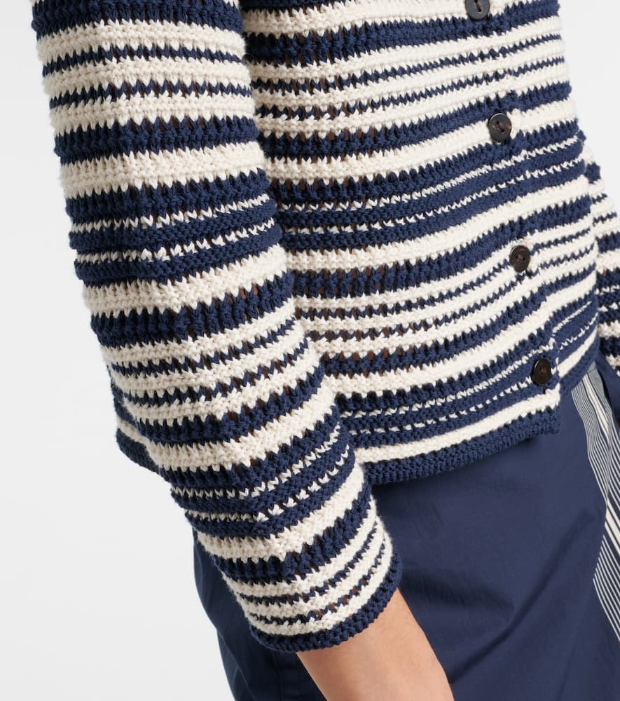 Vince Striped Textured Cardigan