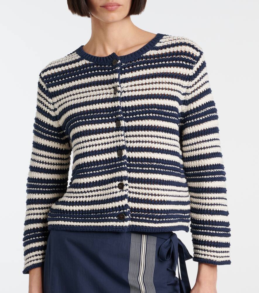 Vince Striped Textured Cardigan