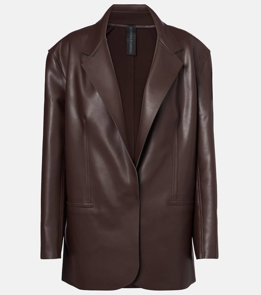 Oversized faux leather blazer