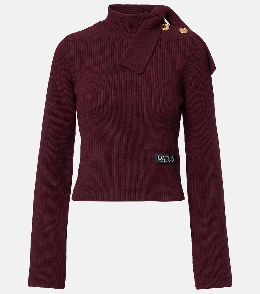 Patou Bow Detail Wool and Cashmere Sweater