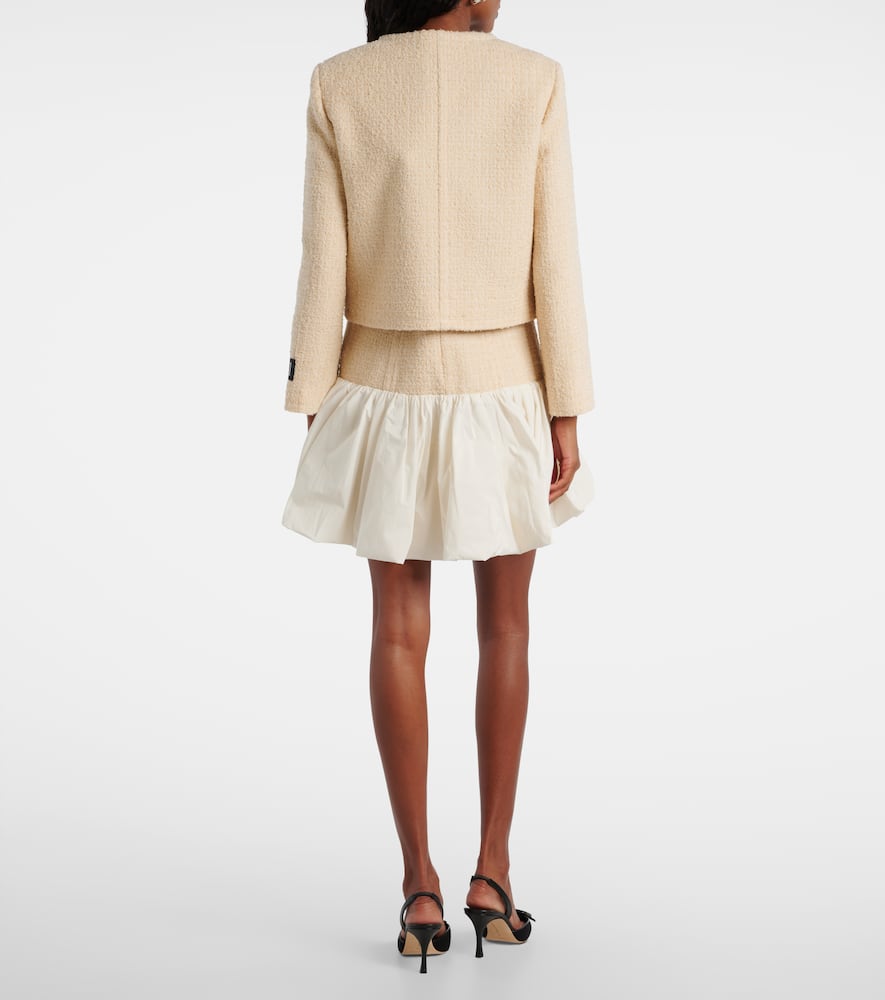 Patou Logo Wool-blend Bouclé Jacket In Neutral