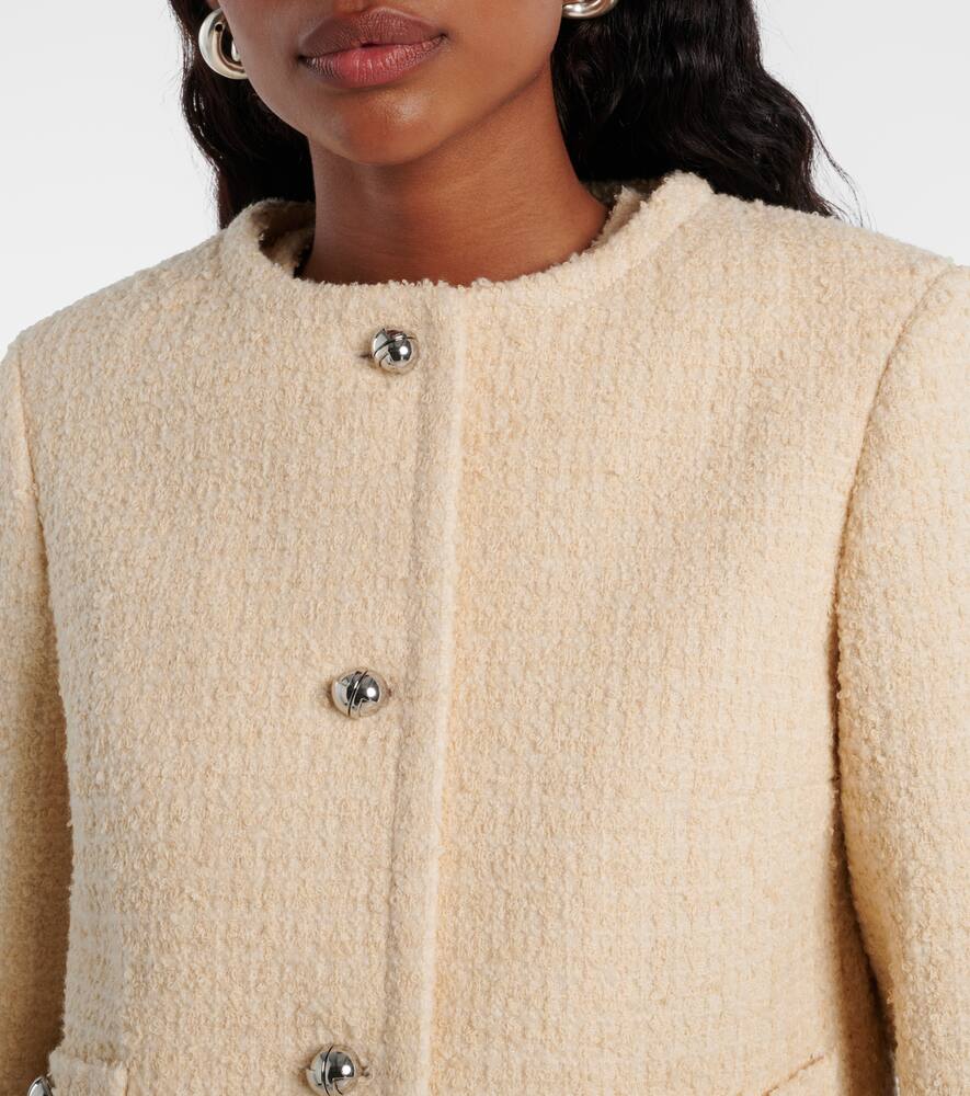 Patou Logo Wool-blend Bouclé Jacket In Neutral