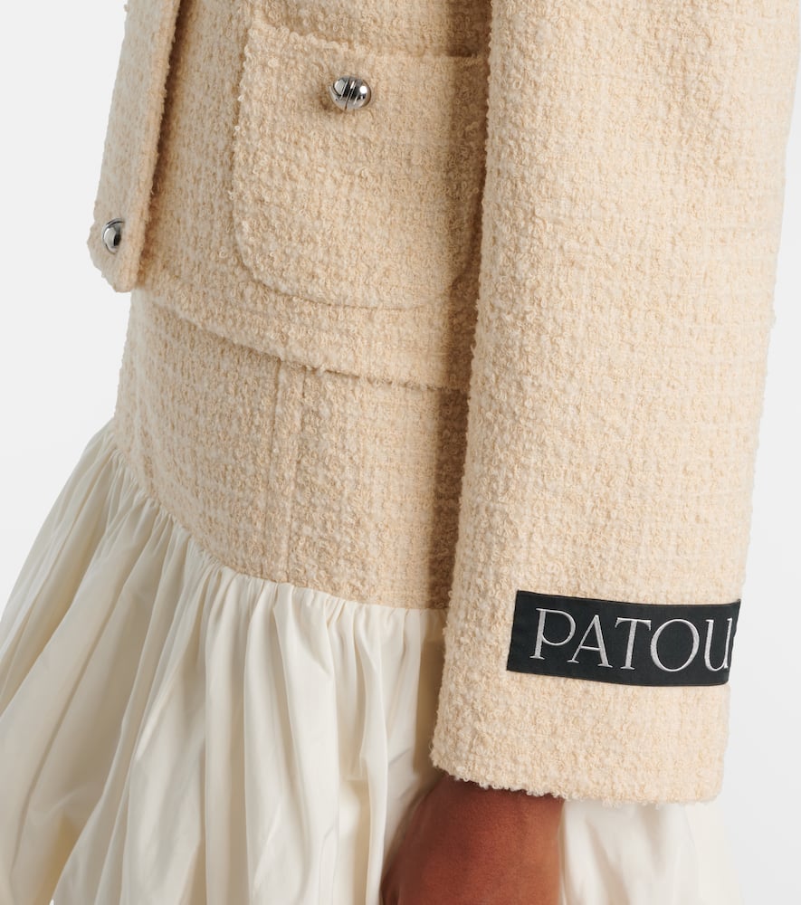 Patou Logo Wool-blend Bouclé Jacket In Neutral