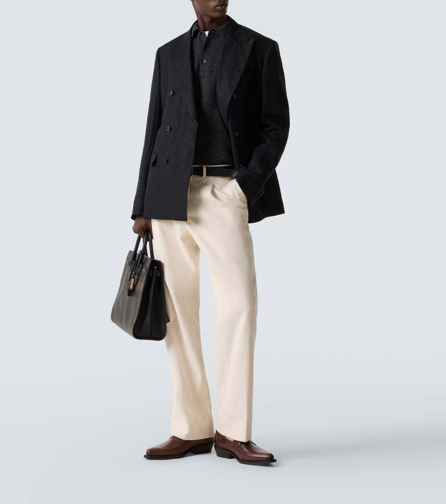 Sunspel Wool Polo Sweater In Gray