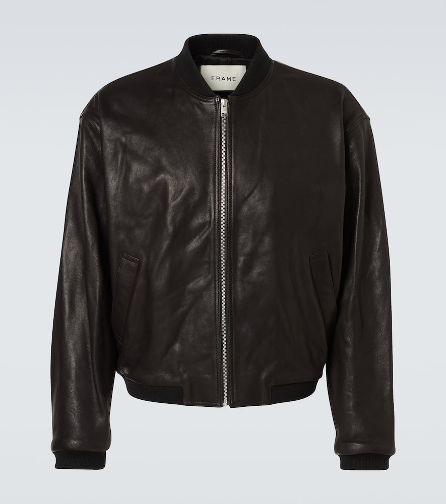 Frame Leather Bomber In Black