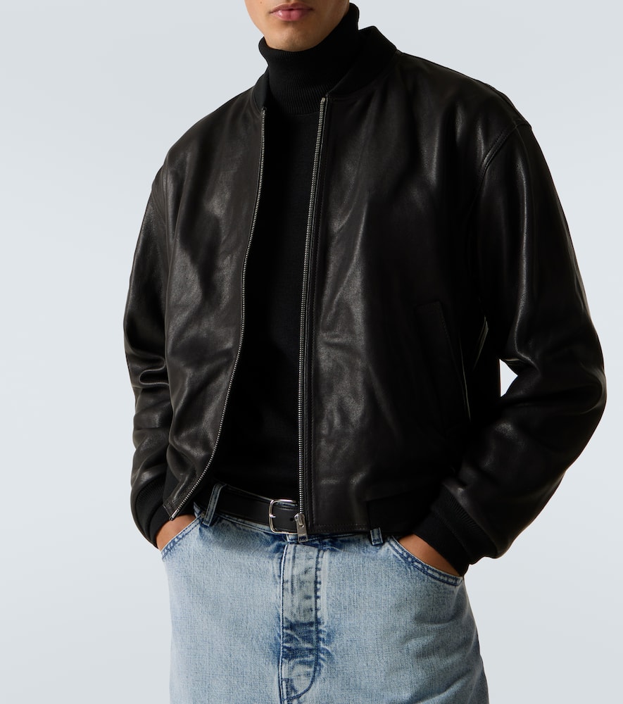 Frame Leather Bomber In Black
