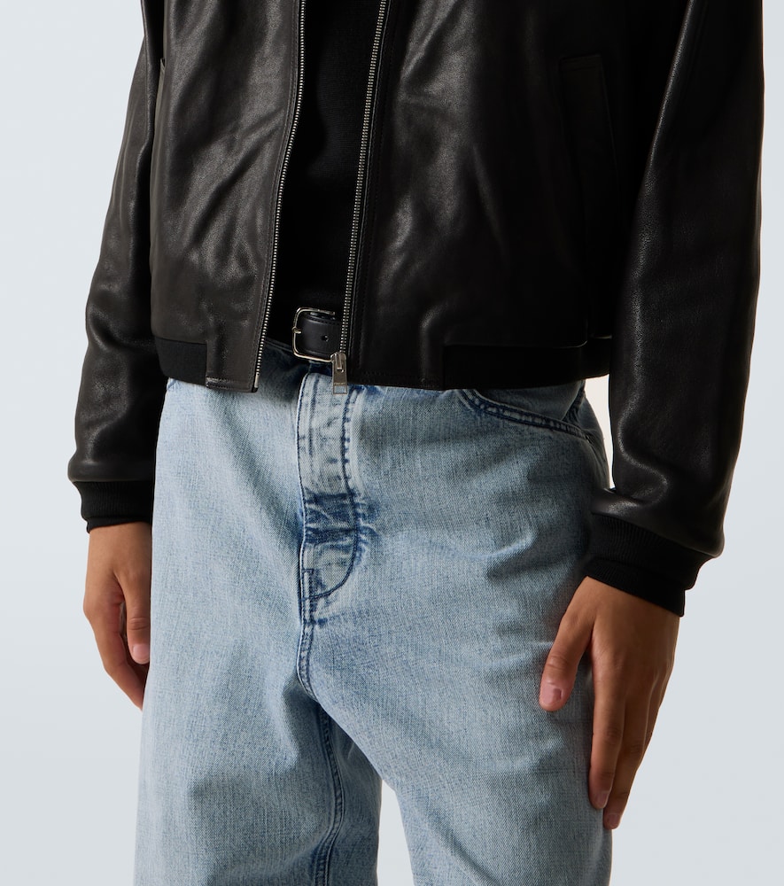 Frame Leather Bomber In Black