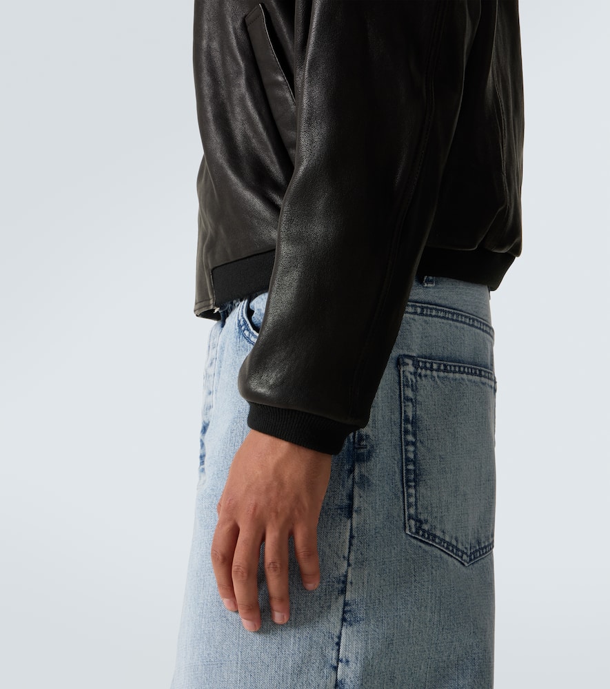 Frame Leather Bomber In Black