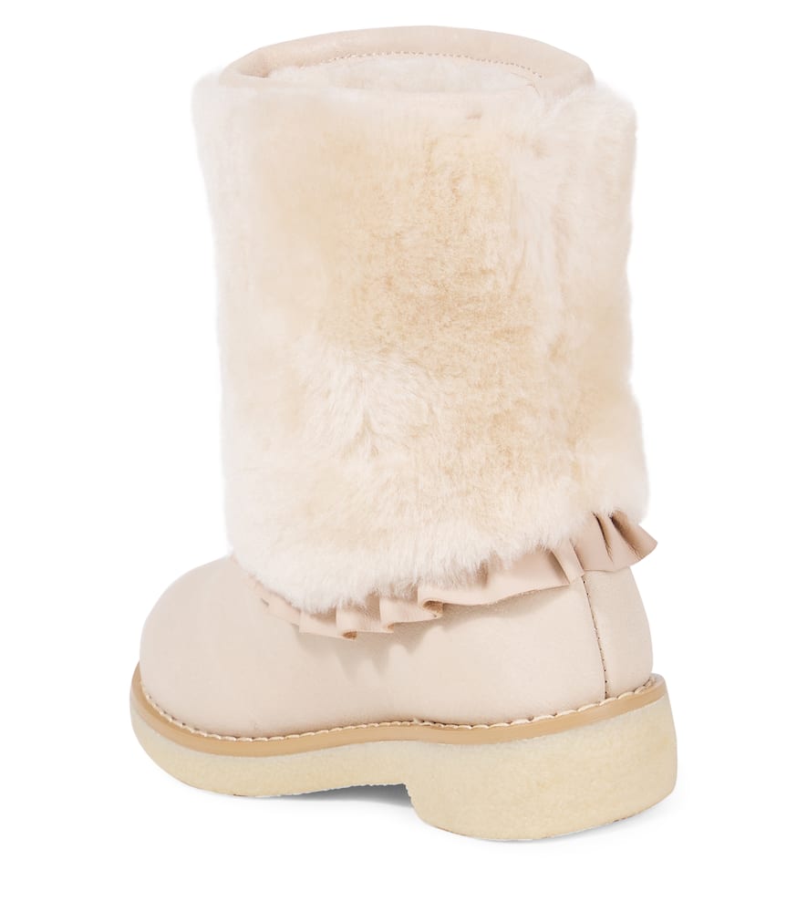 Donsje Rosalen Shearling-trimmed Leather Boots In Multi