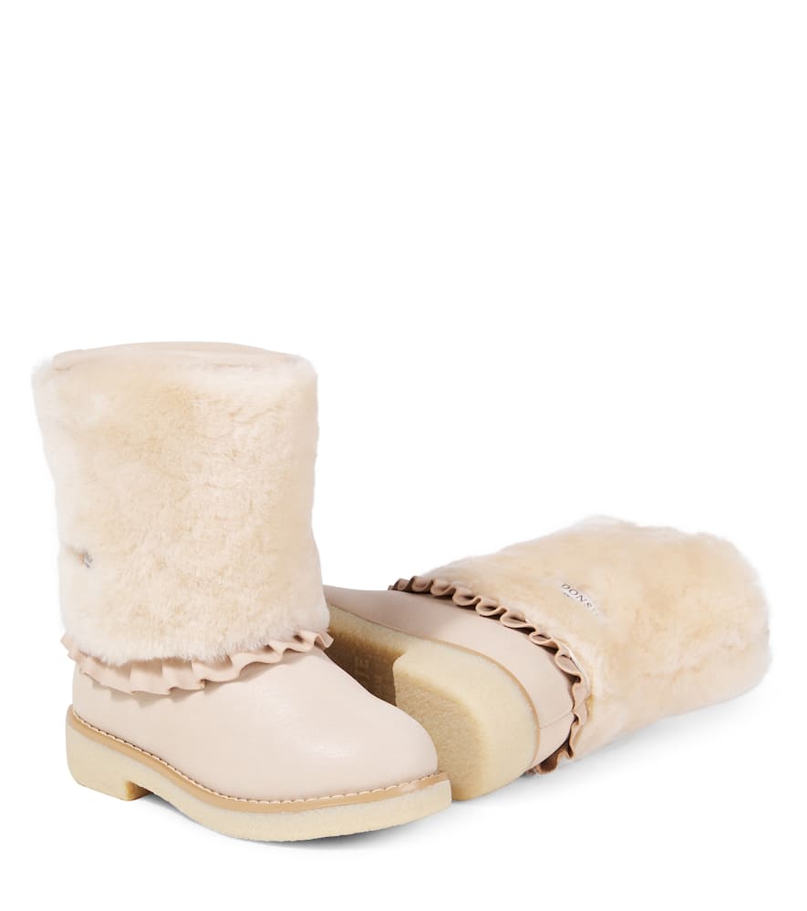 Donsje Rosalen Shearling-trimmed Leather Boots In Multi