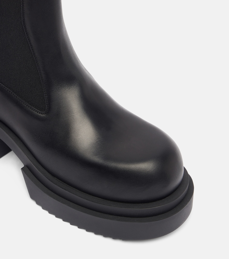  Rick Owens Rick Owens Beatle Leather Platform Chelsea Boots 