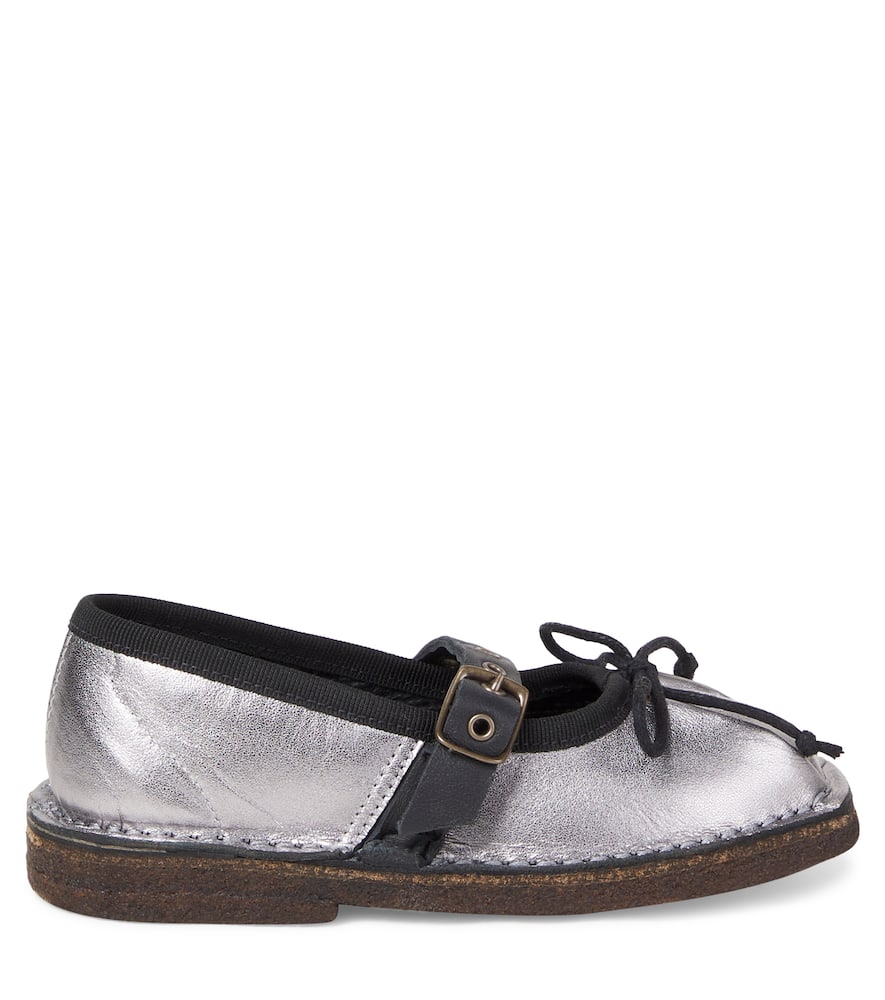 Pèpè Mary-jane-ballerinas Aus Metallic-leder In Multi