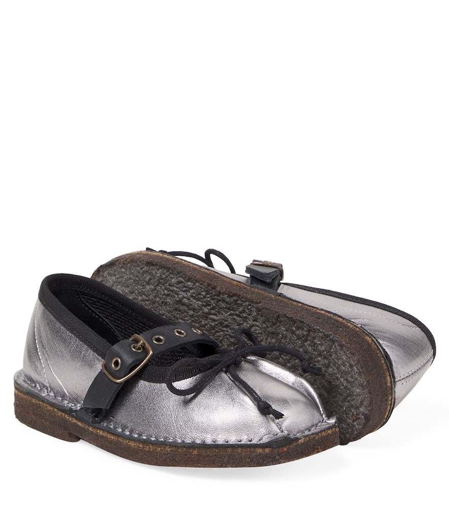 Pèpè Mary-jane-ballerinas Aus Metallic-leder In Multi