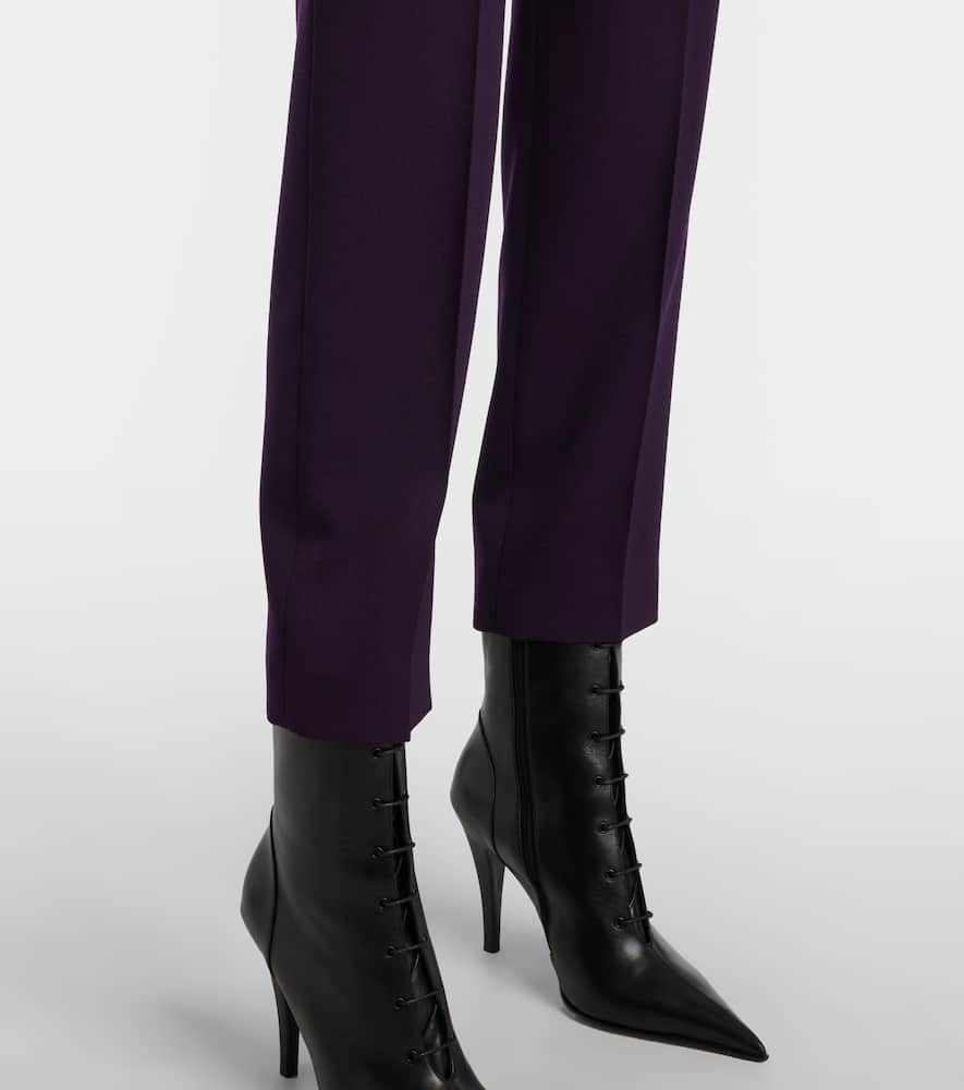 Alexander Mcqueen Wool Slim Pants In Purple