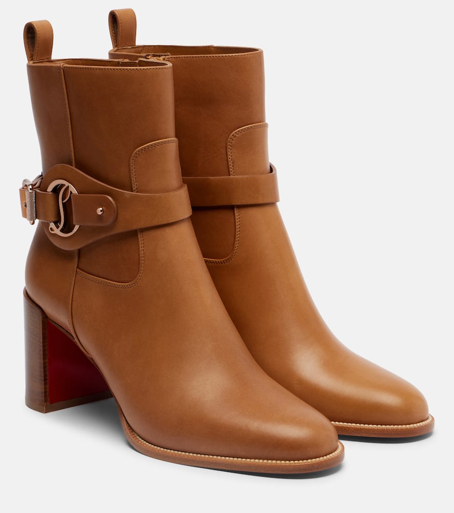 Christian Louboutin Dianouchette 70 Leather Ankle Boots In Brown