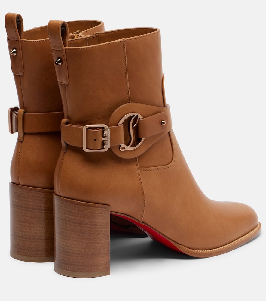 Christian Louboutin Dianouchette 70 Leather Ankle Boots In Brown