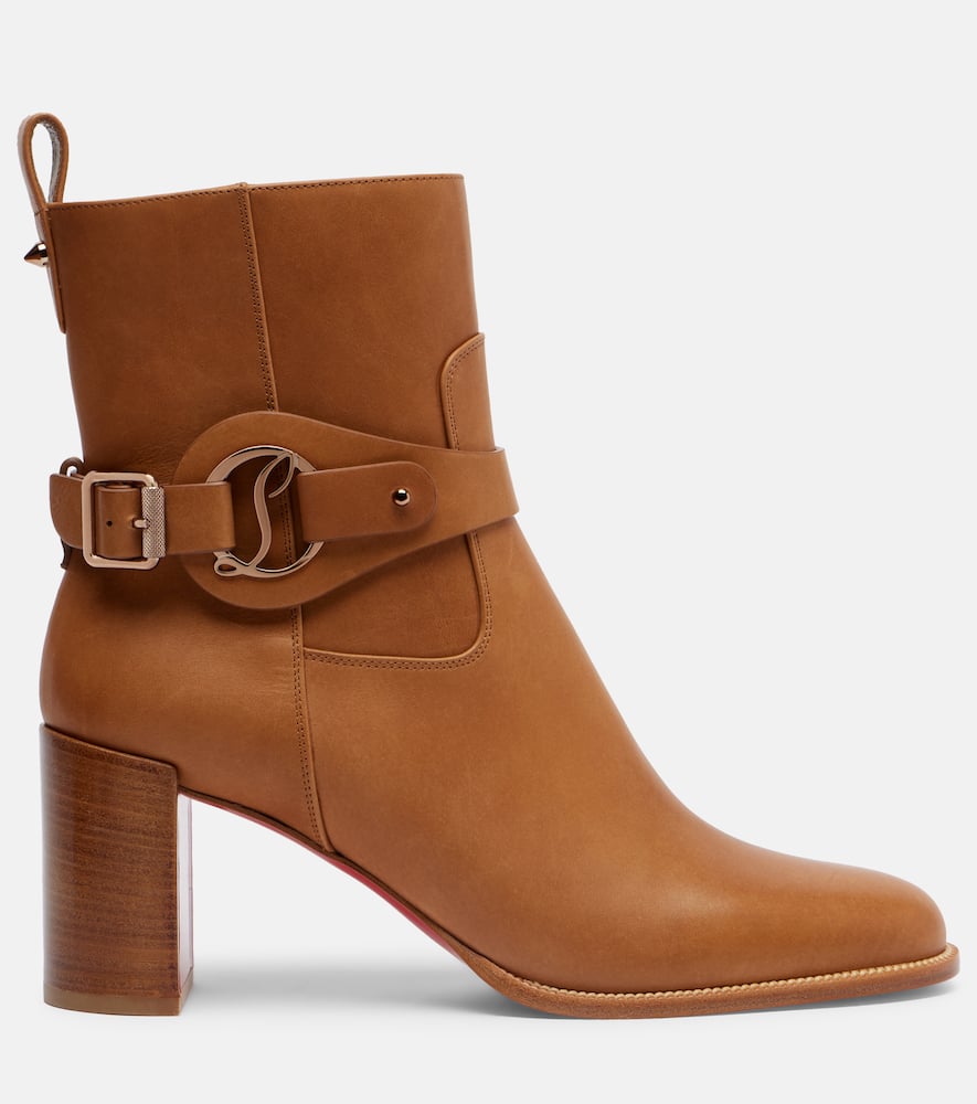 Christian Louboutin Dianouchette 70 Leather Ankle Boots In Brown