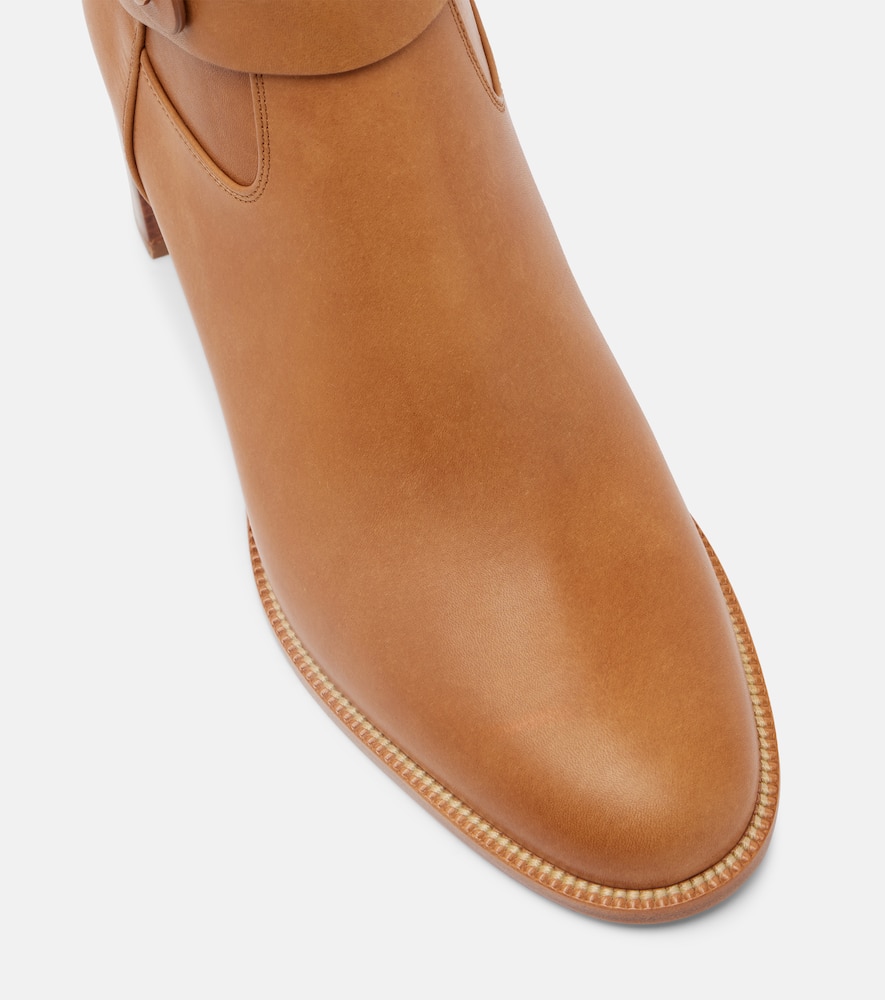 Christian Louboutin Dianouchette 70 Leather Ankle Boots In Brown