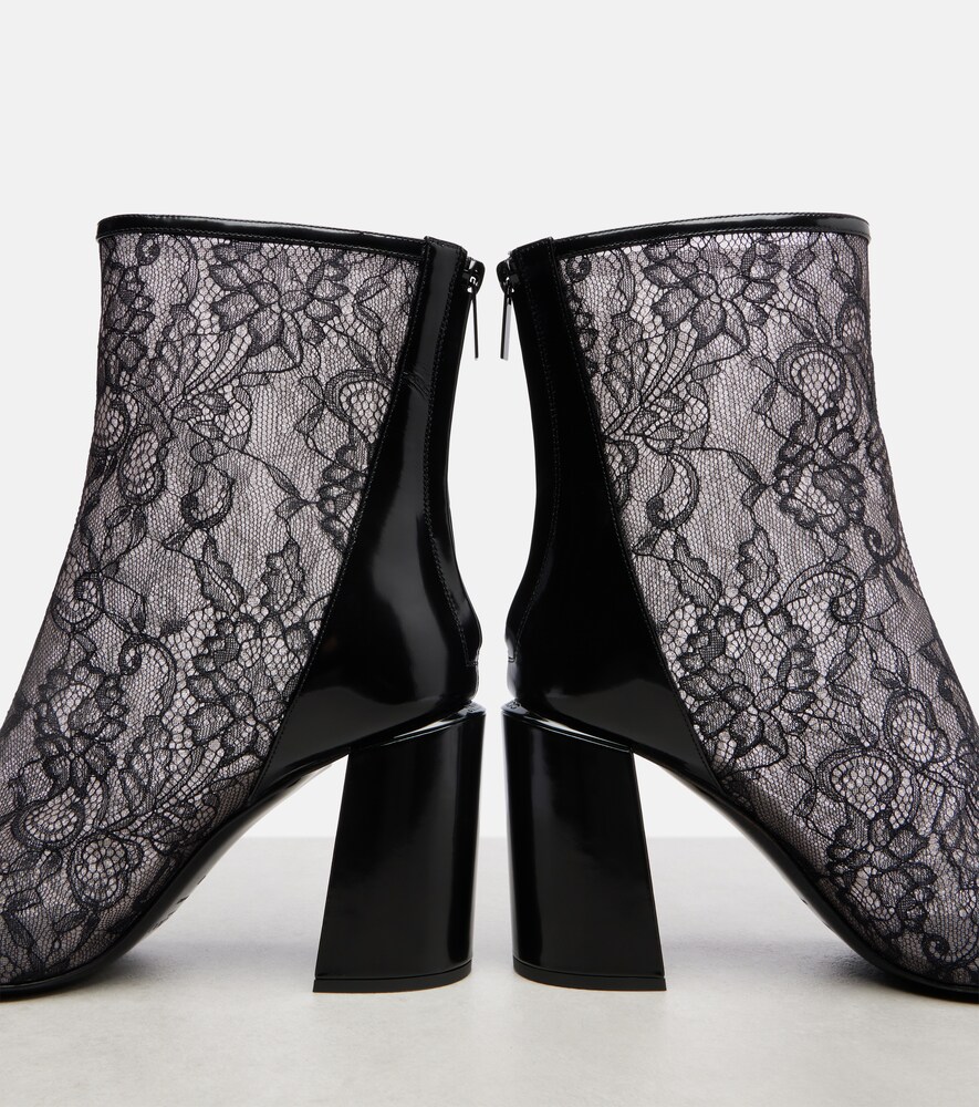 Kisu 85 Leather-Trimmed Lace Ankle Boots