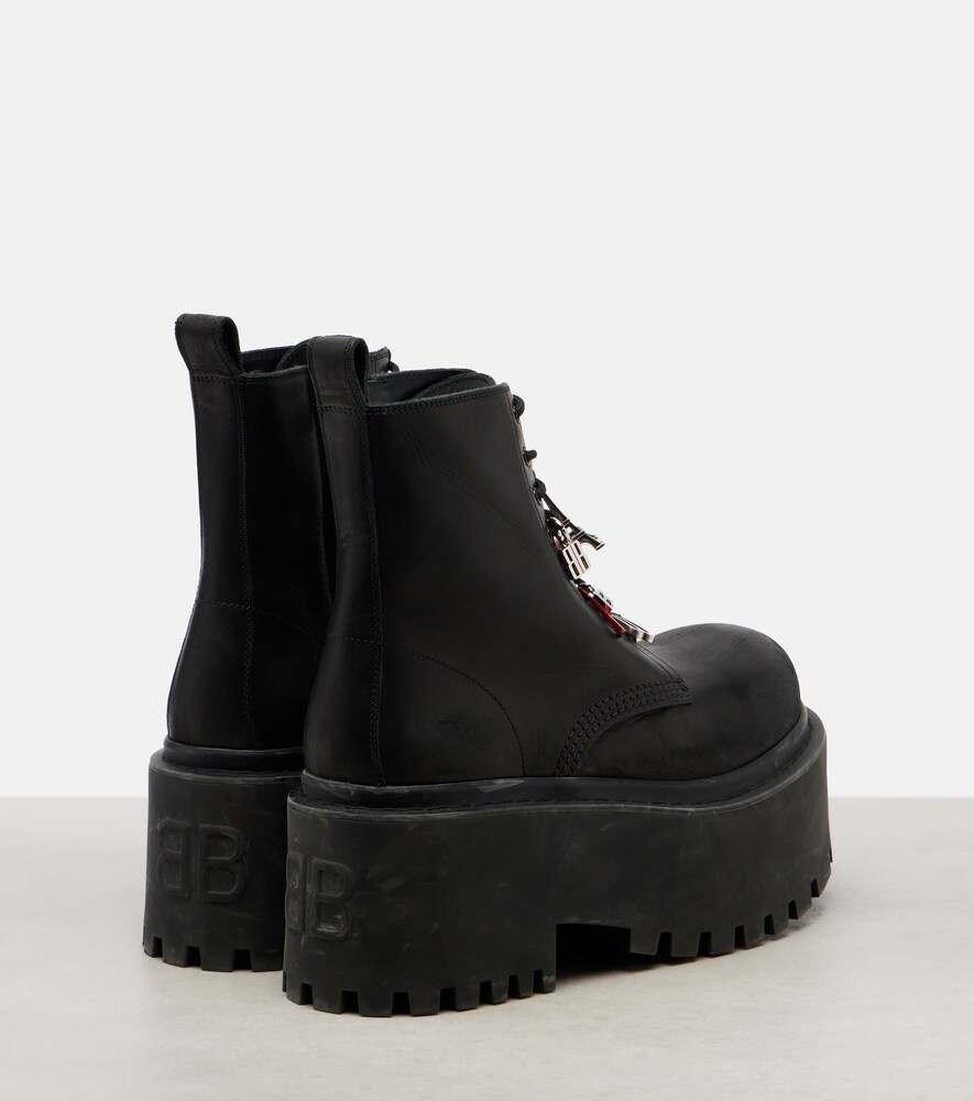  Balenciaga Balenciaga Embellished Leather Platform Combat Boots 