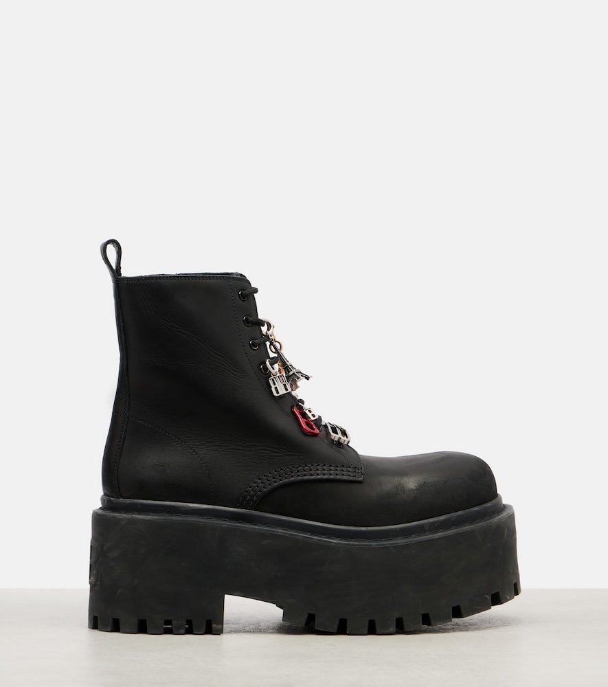  Balenciaga Balenciaga Embellished Leather Platform Combat Boots 