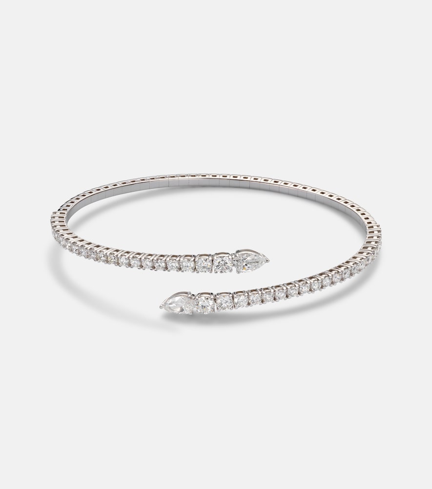 Bucherer Fine Jewellery Classics Twist 18kt white gold bangle with diamonds