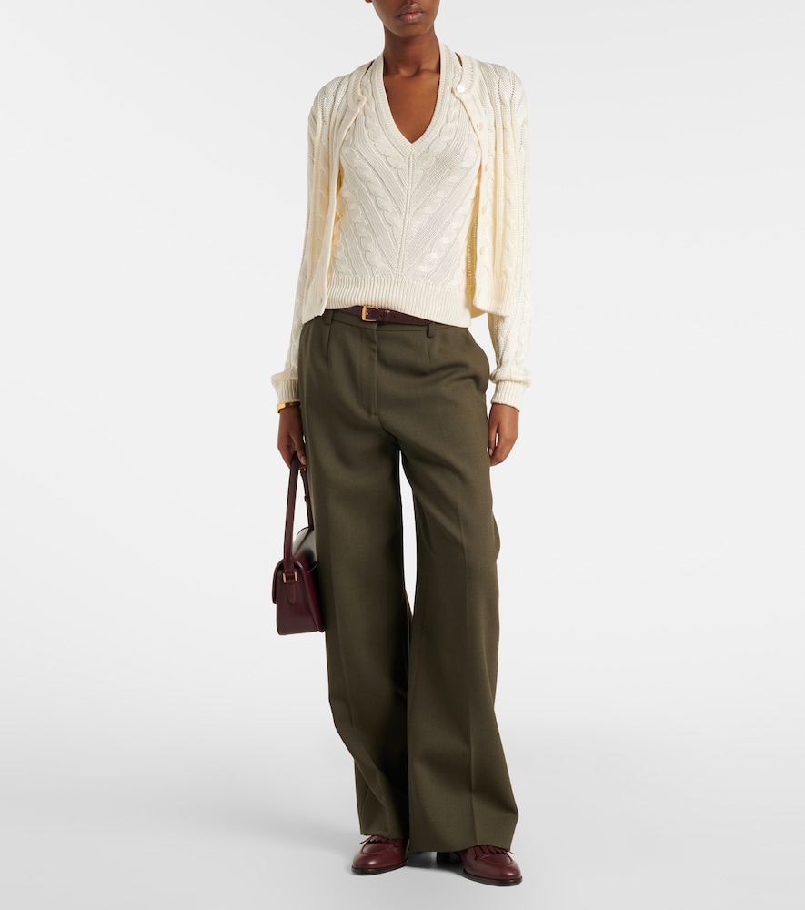 Ralph Lauren Collection Cable-knit halterneck silk top