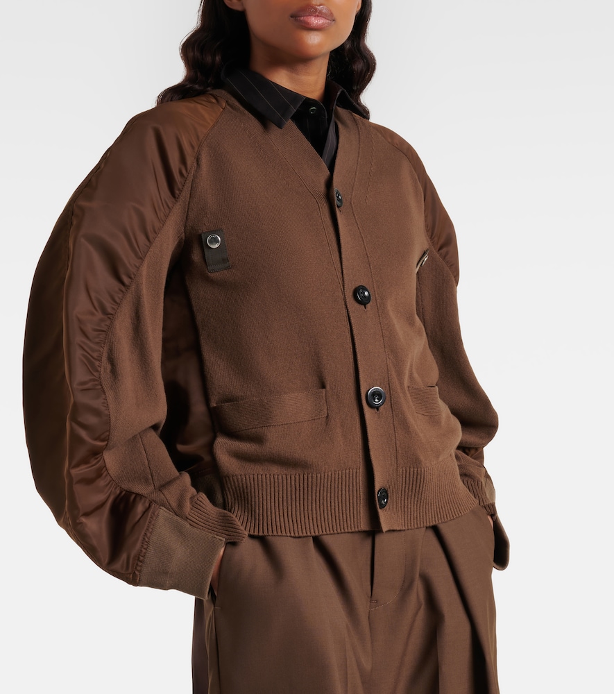  Sacai Sacai Cotton-blend And Twill Cardigan 